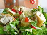 Salade estivale au poulet, pomme de terre et poivron
