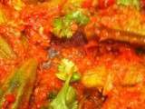 Bhindi Bhaji ( recette indienne de gombos,tomates,coriandre et cumin)