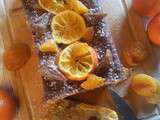 Cake fruits secs (figues+abricots) et clémentine, glaçage à la clémentine