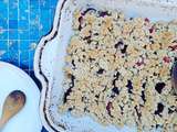 Crumble aux pêches blanches