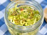 Courgettes crues en salade, vinaigrette acidulée (raw food)