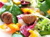 Salade de mesclun aux châtaignes et haddock