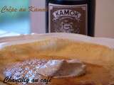 Crêpe flambée au Kamok, crème fouettée au café