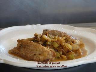 Roussette mijotée à la crème et au fenouil