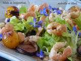 Salade de langoustines, andouille et feuilles de tilleul, vinaigrette au miel