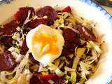 Salade de lentilles aux endives et œuf poché