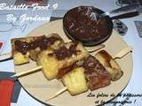 Brochettes de brioche perdue, fruits et sauce au chocolat #bataillefood9#