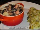 Cassolettes de saint jacques, saumon et crevettes