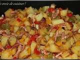 Poêlée tricolore de pommes de terre et lardons