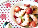 Salade Sucré Salé Colorée {Crevettes, Poivrons, Concombre, Tomates & Fraises}
