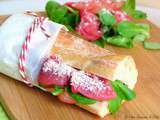 Sandwich Carpaccio de Boeuf, Mâche et Tomate