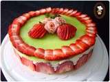 Fraisier au chocolat blanc