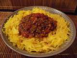 Courge spaghetti à la bolognaise de lentilles