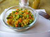 Curry de lentilles corail aux petits pois