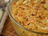 Gratin de pâtes, roquefort et noix