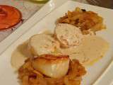 Noix de St Jacques au crémant de Die & confit d’oignons