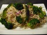 Spaghettis aux brocolis et basilic