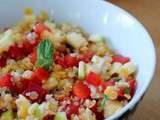 Salade quinoa, boulgour et lentilles corail