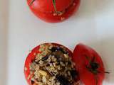 Tomates farcies crues au boulgour et champignons