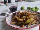 Celle qui faisait...une poêlée de crosnes et de choux de Bruxelles à l'asiatique {végétalien}