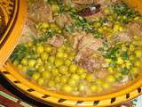 Tajine l'ham bel-djilbana....petits pois à la viande (Plat Algérien Traditionel)