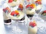 Crème de citron soyeuse, compote de cassis et fruits rouges (sans caséine de lait)