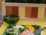 Mangues, kiwis, crevettes et palmiers
