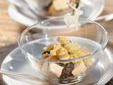Morilles et foie gras, crumble au parmesan