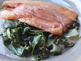 Poitrine de porc bio marinée, wok de blettes au gingembre
