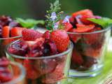 Printemps est rouge…salade de cerises, fraises à l’agastache menthe