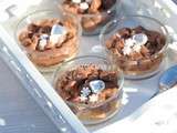 Tarte amaretti au chocolat au lait dans une verrine (sans gluten)