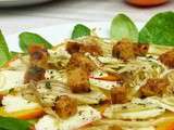 Salade d'hiver, fenouil confit, kaki Persimon et pecorino