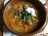 Soupe Tadjike aux Lentilles Vertes et Riz