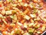 Déjeuner de tomates et haricots