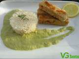 Bâtonnets de Tofu Panés, Riz & Coulis de Poireau