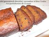 Cake gourmand chocolat, carmabar et fève Tonka