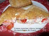 Croque-monsieur chèvre, tomate et miel