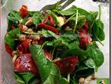 Salade de pousses d'épinard au chorizo et pois chiche