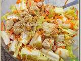 Salade friseline au poulet, radis et carottes