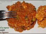 Riz à la vapeur au poulet et aux légumes