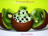 Verrine à la poire, mousse au chocolat et amandes effilées