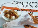 Saint Jacques panées et frites de patates douces