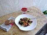 Idée repas : salade écrevisses-surimi & soupe de framboises