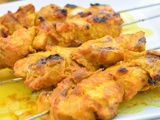 Brochettes de poulet au curry
