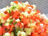Salade de crudités poivron concombre (pour pita et kébab)