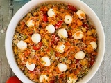 Salade de quinoa aux pois chiches, tomates et mozzarella