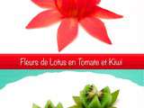 Garnitures Faciles pour le Temps des Fêtes: les Fleurs de Lotus en Tomate et Kiwi