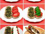 Italienne: Panini à la Mozzarella fraîche, Tomate, Pesto et Basilic