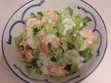 Salade concombre – avocat – crevettes au lait ribot