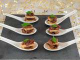 Bouchées de foie gras au confit d'oignons